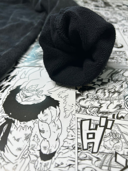 ANIME IS LIFE Black Acid Wash Hoodie